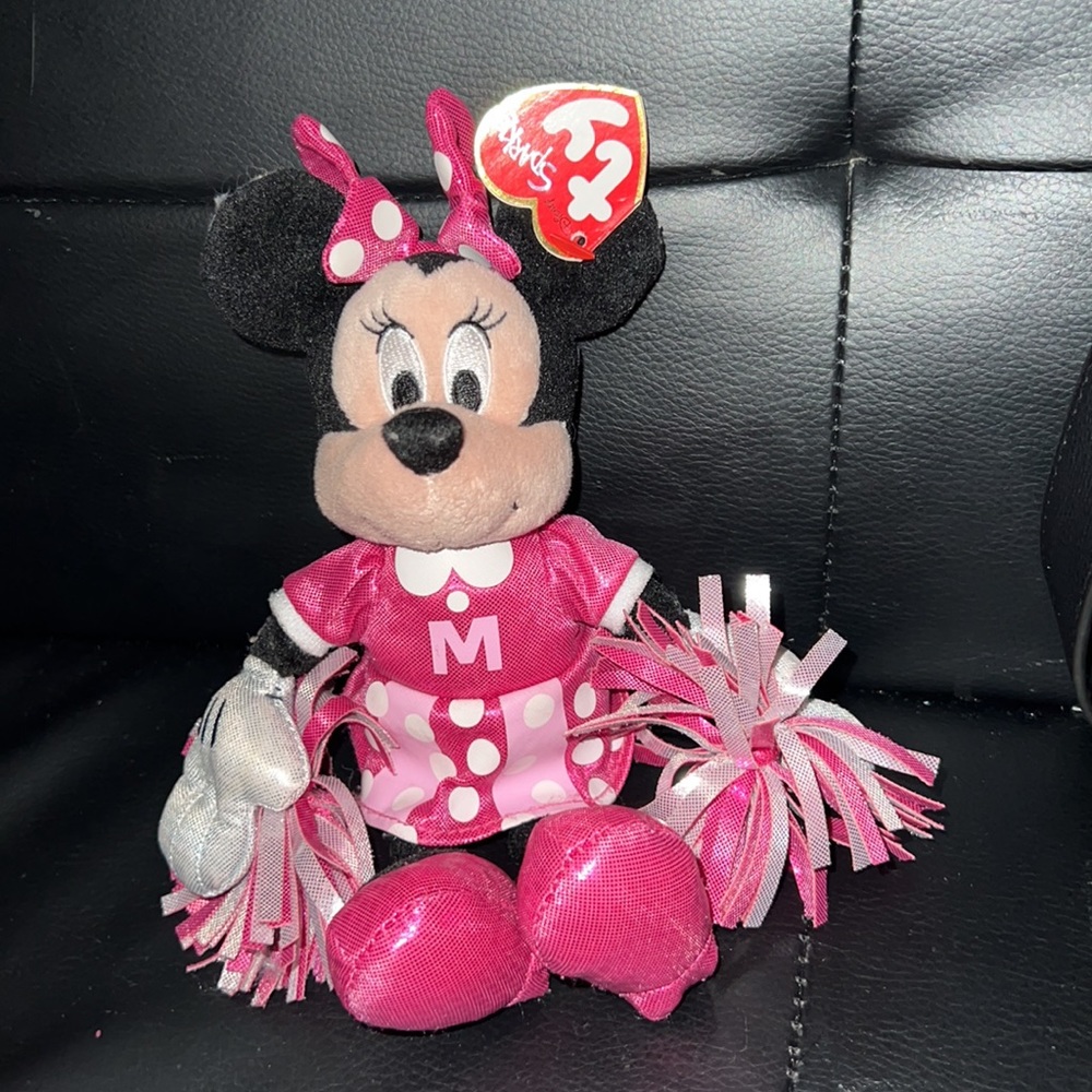 Disney TY Sparkle Beanie Buddies 8" - Minnie Mouse Cheerleader. New with tag. - Picture 3 of 7